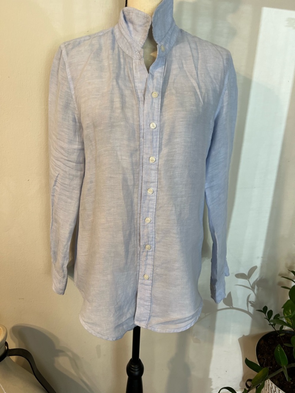 Workshop Republic Clothing Light Blue Linen Button-Down Shirt - Picture 3 of 9
